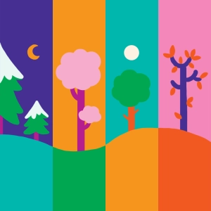 Vier Jahreszeiten Landschaft